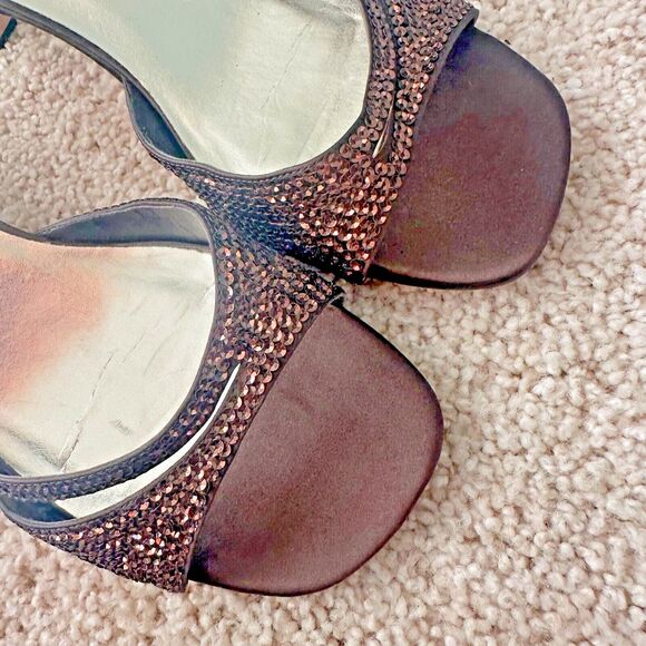 Caparros Brown Sequin Strappy Heels Womens Size 9.5 - Picture 4 of 6